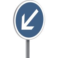 Panneau permanent B21a2 contournement obligatoire gauche - Taliaplast