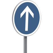 Panneau permanent B21b direction obligatoire tout droit - Taliaplast
