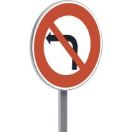 Panneau permanent B2a interdiction de tourner à gauche - Taliaplast