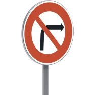 Panneau permanent B2b interdiction de tourner à droite - Taliaplast