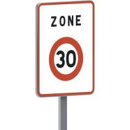 Panneau permanent B30 début de zone limitée à 30km - Taliaplast