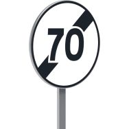 Panneau permanent B33 fin limitation vitesse à 70kmh - Taliaplast