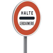 Panneau permanent B5a arrêt au poste de gendarmerie - Taliaplast