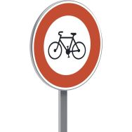 Panneau permanent B9b accès interdit aux cycles - Taliaplast