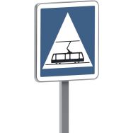 Panneau permanent C20c traversée de tranways - Taliaplast