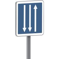 Panneau permanent C29c section route à 3 voies affectées - Taliaplast