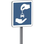 Panneau permanent C9 station d'autopartage - Taliaplast