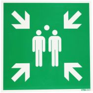 Panneau photoluminescent - ''Point de rassemblement'' - Rigide
