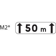 Panonceau pour panneaux de signalisation de type A, type AB, type C et CE - M2 - Indication d'étendue