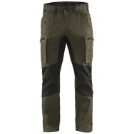 Pantalon services stretch vert olive/noir