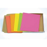 Paquet 100 feuilles affiche fluo A4, couleurs assorties - 90 g