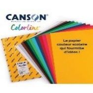 Paquet 25 feuilles colorline canson 50x65 cm 150g 12 couleurs assorties