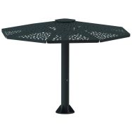 Parasol Dryade Ø 4,5 m mât acier toit alu ajouré - Tolerie Forezienne