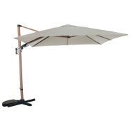 Parasol déporté 3x3 m LB inclinable heat look bois oak/écru