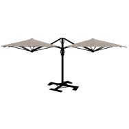 Parasol double Dual T Carbon 3 x 6 m sans volant - Scolaro