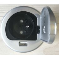 Passe-fil alimentation intégré milieu L76mm argent/noir-3004