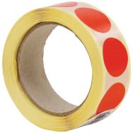 Pastille adhésive amovible en rouleau rouge - Manutan