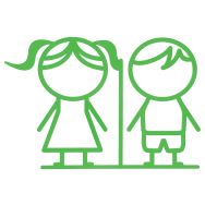 Pictogramme scolaire en relief Elise & Gaby - Fille Garçon