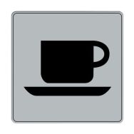 Pictogramme iso 7001 symbole cafe/buffet 90x 90 mm