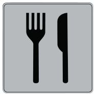 Pictogramme iso 7001 symbole restaurant 200x 200 mm