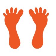 Pieds en résine thermocollée - orange