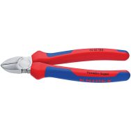 Pince coupante de côté chromée avec gaines bi-matière 180 mm