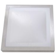 Plafonnier 1 lumière salle bain ip44 Square alu - Corep