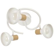 Plafonnier 3 lumières met effet bois Alvar blanc - Corep