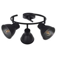 Plafonnier métal mat DOCK 3 lumières ØD40 cm noir mat Corep