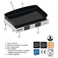 Plancha électrique - INITIAL 65 Inox - 555232014201 - 3000 Watts - Eno