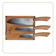 Planche avec trois couteaux Santoku