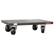 Plateau roulant bois FIMM revêt. caoutchouc roues non tâchant. 500 kg 600x600 mm