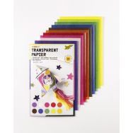 Pochette 10 feuilles assorties papier vitrail 18.5 x 30 cm