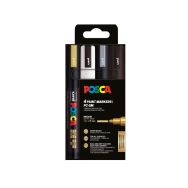 Pochette 4 marqueurs PC5M - POSCA Noël