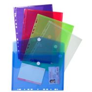 Pochettes enveloppes perforées A4 PP Assorties (lot de 5)