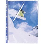 Etui carton de 100 pochettes coin perforées Stop doc - PP lisse 6/100e - A4