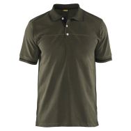 Polo bicolore vert olive/noir