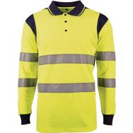 Polo haute visibilité jaune à manches longues taille l