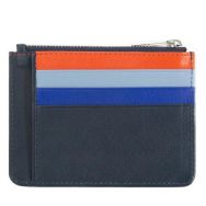 Porte-cartes 7 fentes avec porte-monnaie bleu marine