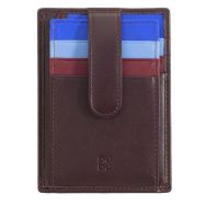 Porte-cartes 9 fentes avec 2 poches multicolore marron
