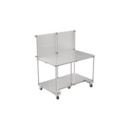 Poste de travail mobile 2 tablettes avec panneau informatif