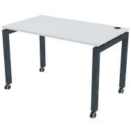 Poste écran posé Arcade mobile 1 place 120x70 cm - blanc / anthracite
