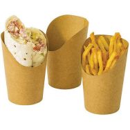 Pot snack en carton pour wrap ou frites - Brun