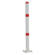 Poteau à chaîne avec anneaux - Aluminium - Sur socle