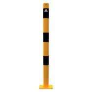 Poteau à cheviller avec platine-Jaune/Noir-Ø60x2,5mm