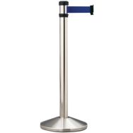 Poteau chromé à sangle -  2 m - Aluminium - Manutan Expert