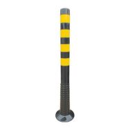 Poteau de délimitation flexible - Noir et jaune - Brandsafe