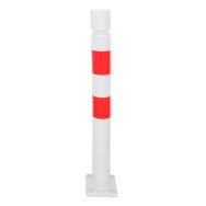 Poteau flexible à platine Ø80mm - 1000mm - Rouge/blanc