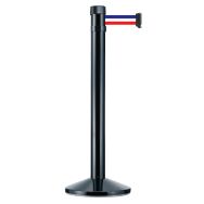 Poteau noir à sangle tricolore - 4 m