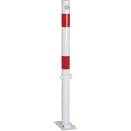 Poteau rond en acier - Sur platine - 1 m - Avec oeillet - Crash Stop
